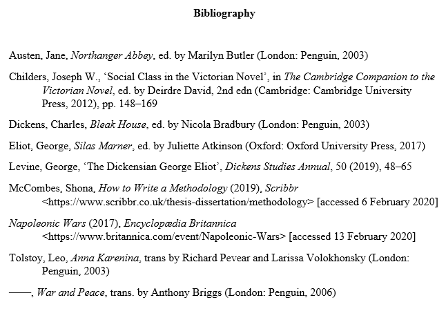 MHRA bibliography example