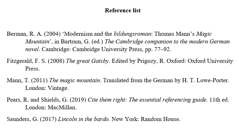 Reference List Entry Format Reference List Entry Format
