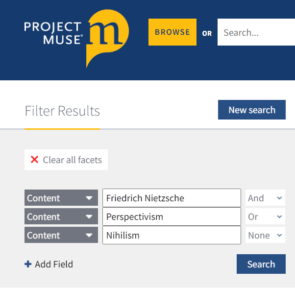 Project Muse advanced search