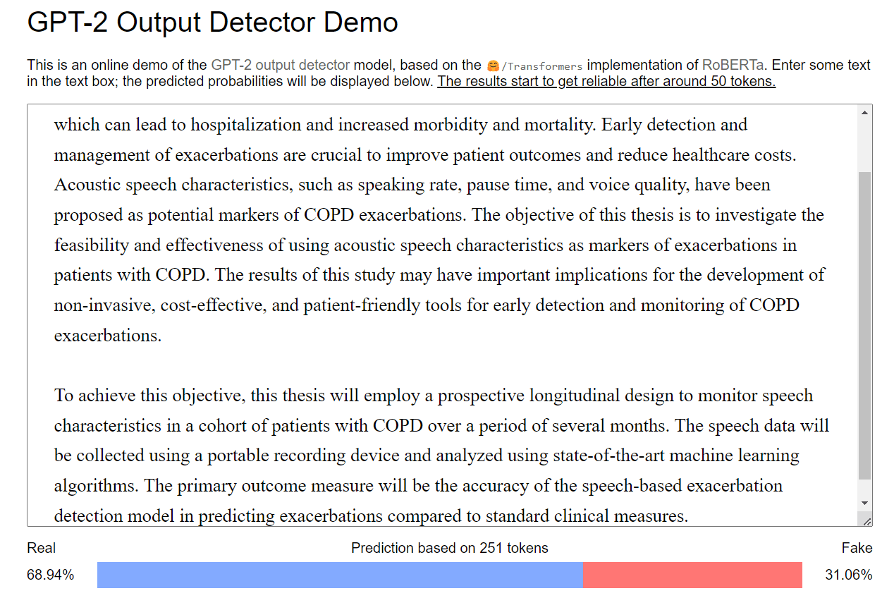 GPT-2 Output Detector