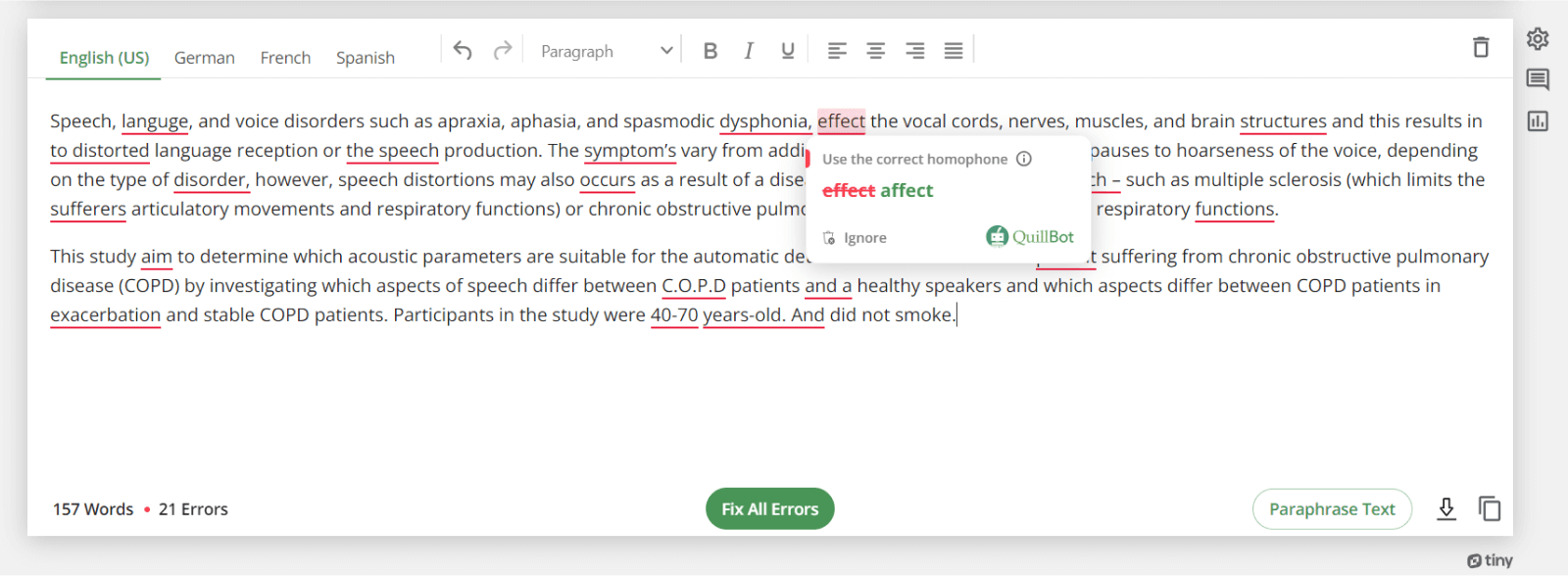 grammar checker example quillbot